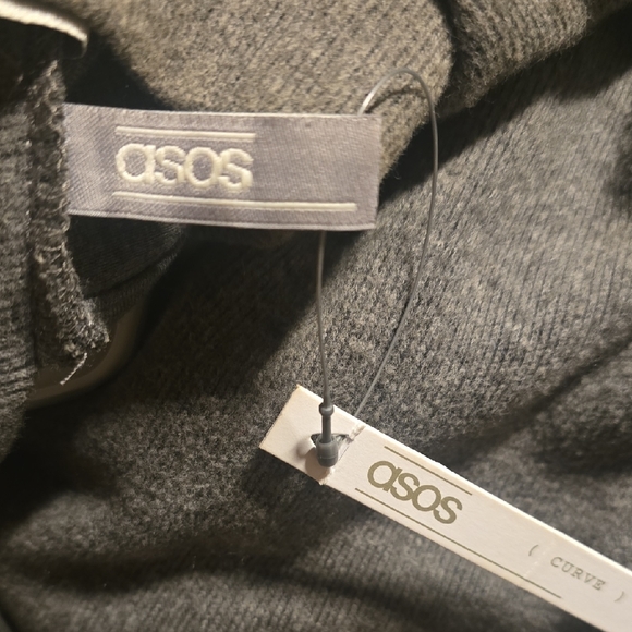 ASOS Charcoal Long Sleeve Dress - Picture 2 of 6